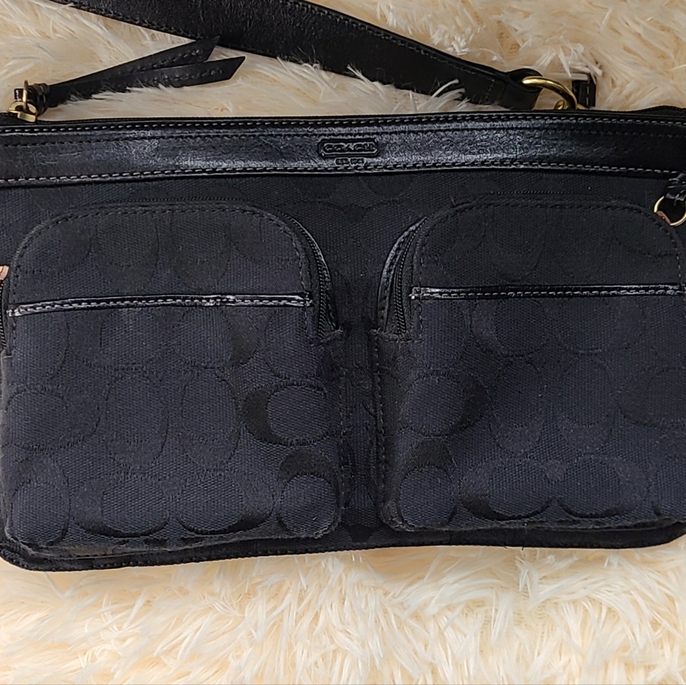Coach black waist bag